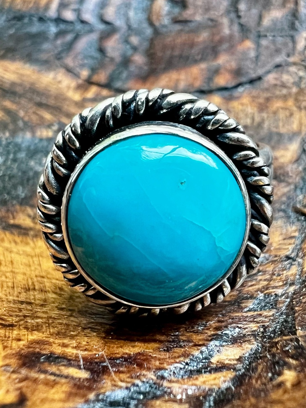 Sterling Silver Kingman Turquoise Ring Size 8 Southwestern